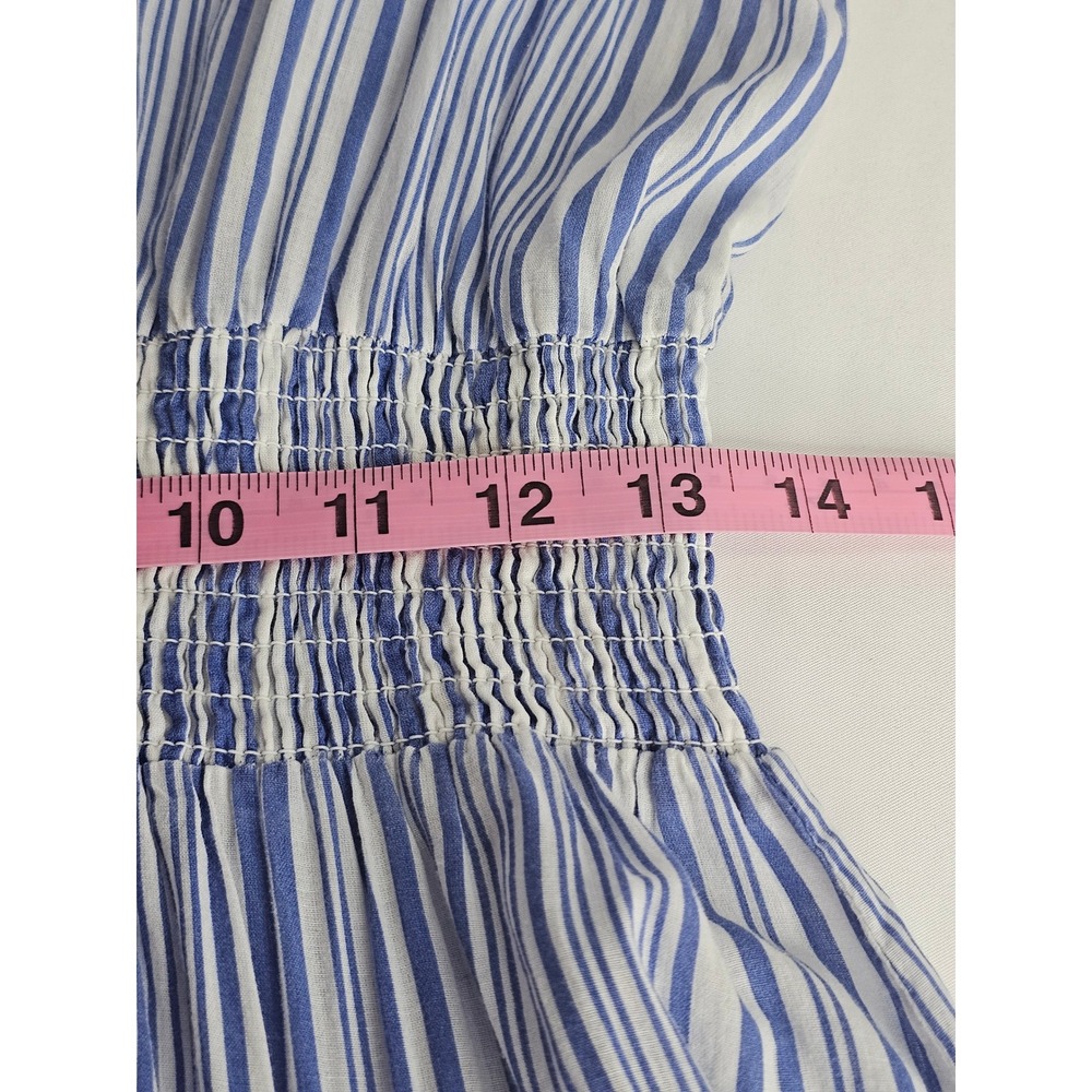 Philosophy Republic Clothing Blue Striped Asymmetrical Boho Midi Dress Medium - Picture 10 of 10